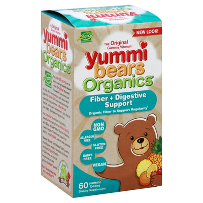 (Price/each)Yummi Bears Organics - Fiber and Digestive Support - 60 Count